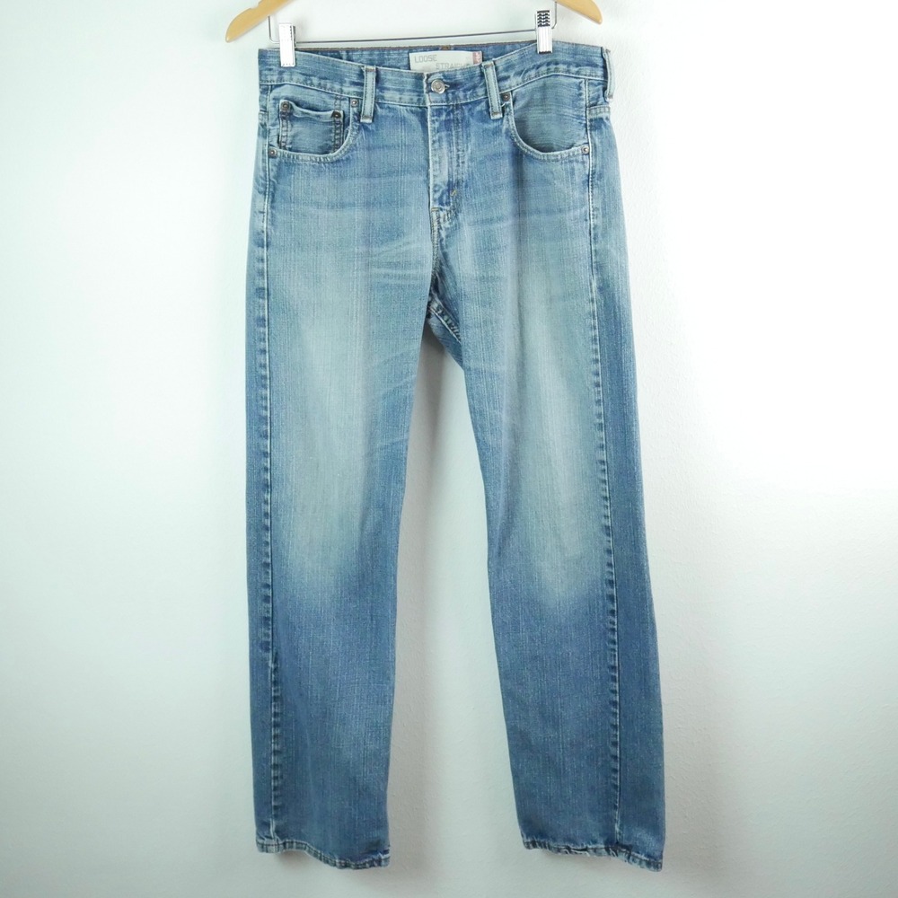 Vintage Y2K Levi's 569 Jeans Loose Straight 36x32 Fits 34x32 Blue Baggy Faded